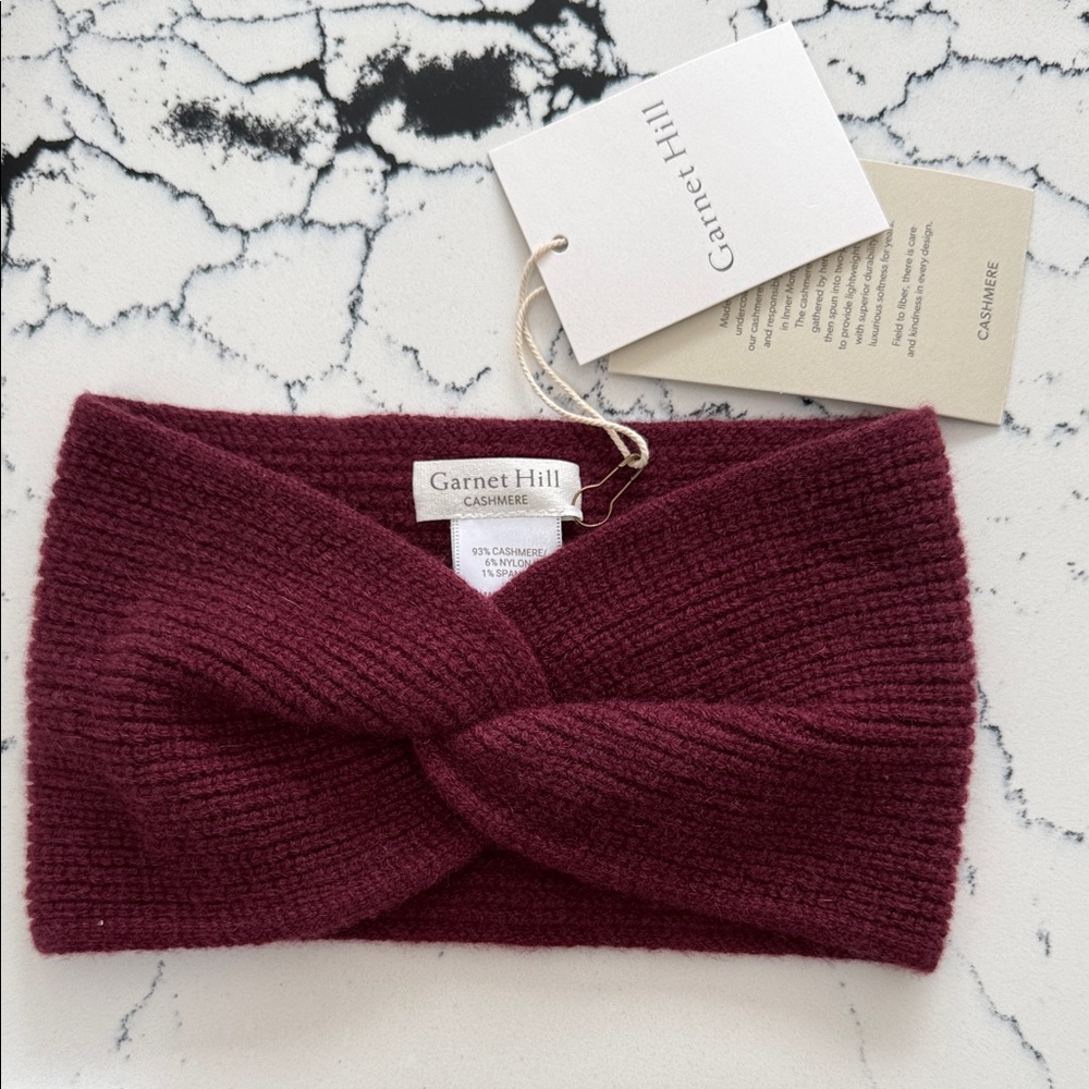 Garnet Hill Deep Red Cashmere Headband